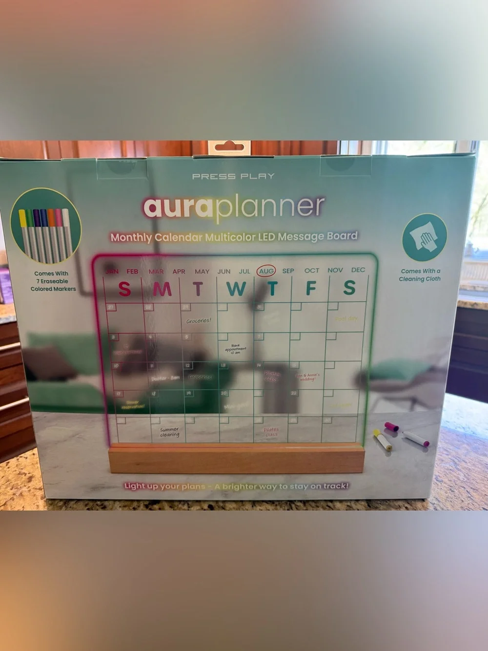 AuraPlanner Multicolor LED Monthly Calendar